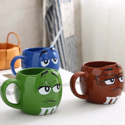 Creative M Bean Cartoon Ceramic Mug