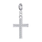 Cross Charm Created with Zircondia® Crystals