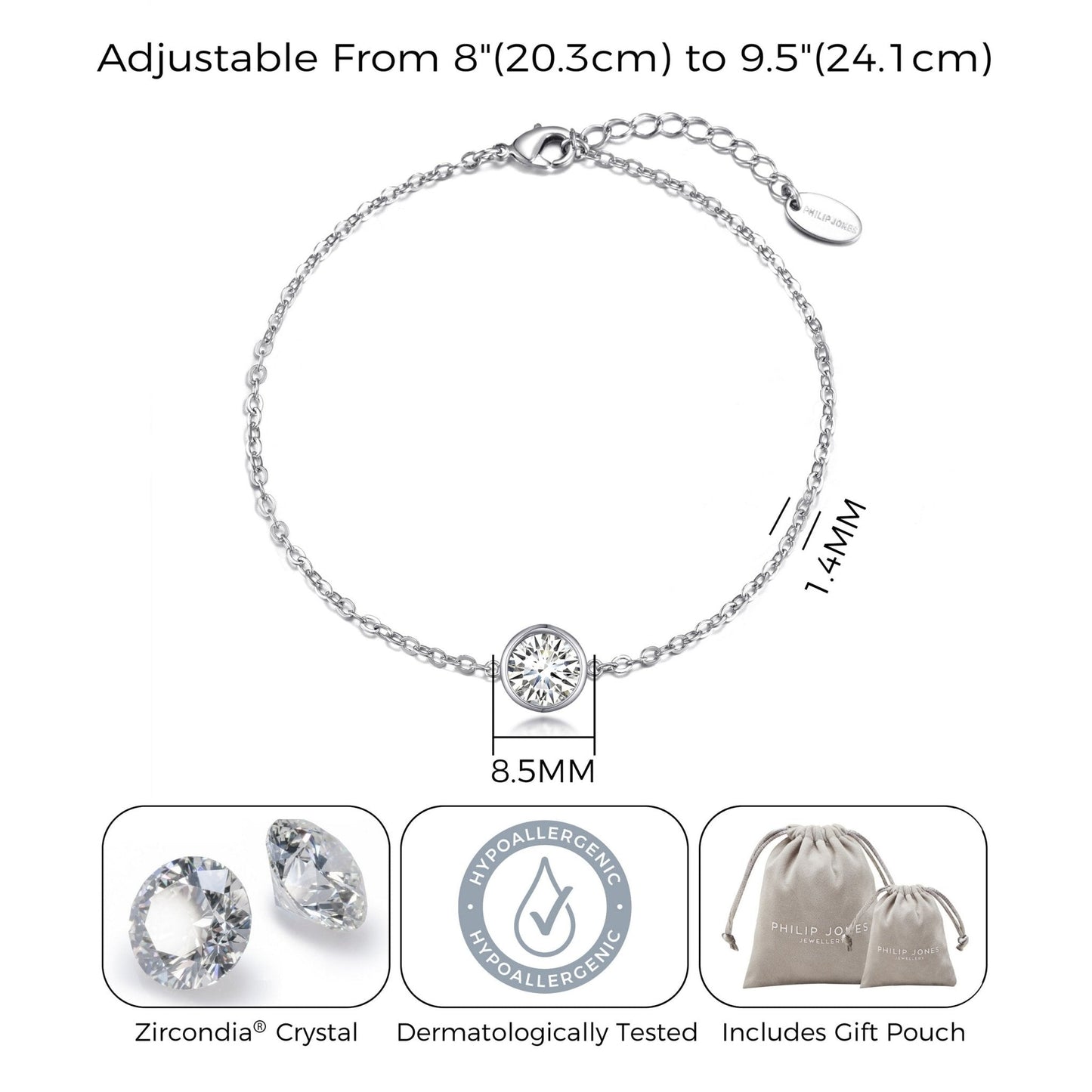 Crystal Anklet Created with Zircondia® Crystals
