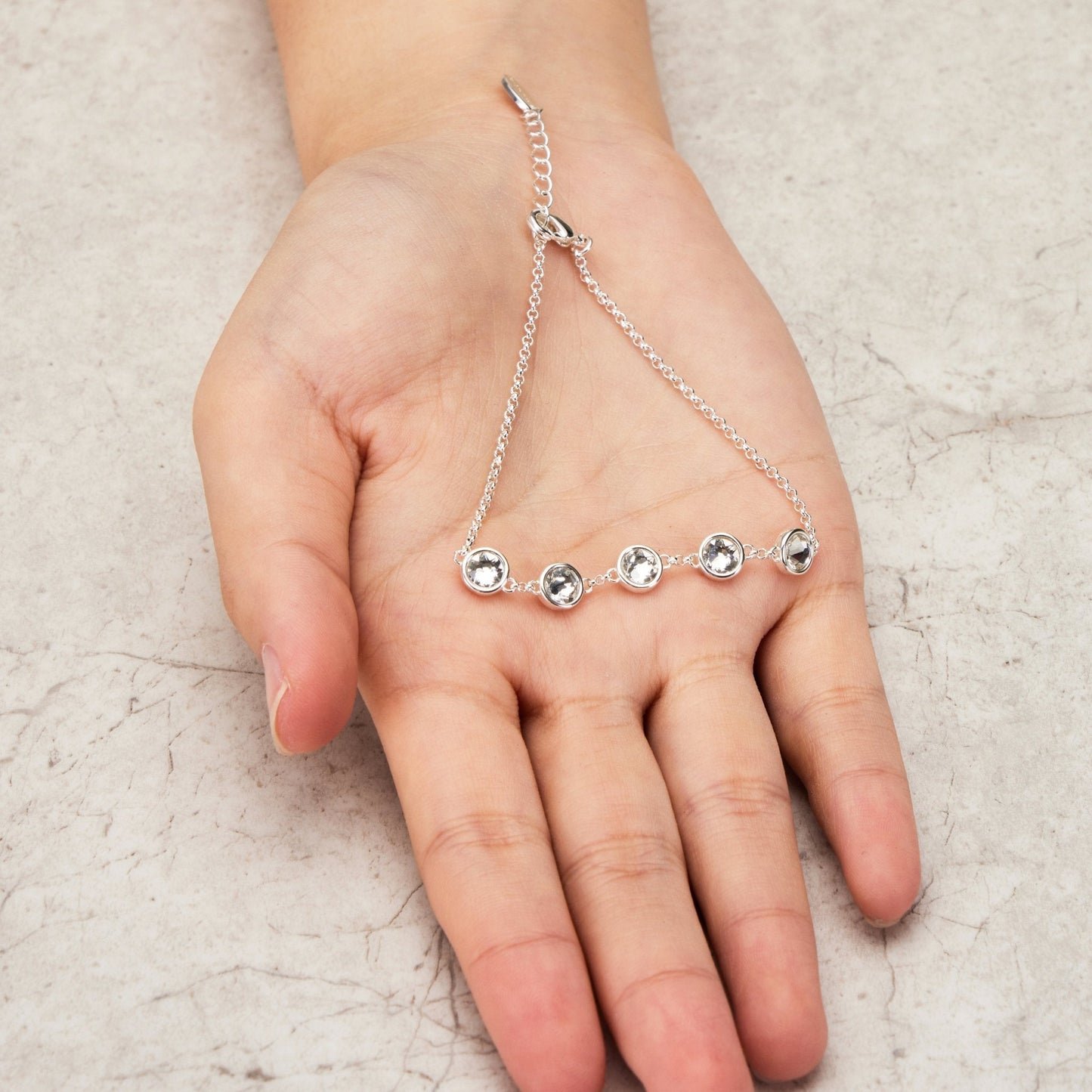 Crystal Chain Bracelet Created with Zircondia® Crystals