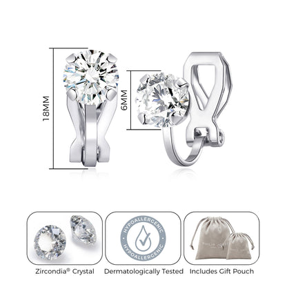 Crystal Clip On Earrings Created with Zircondia® Crystals