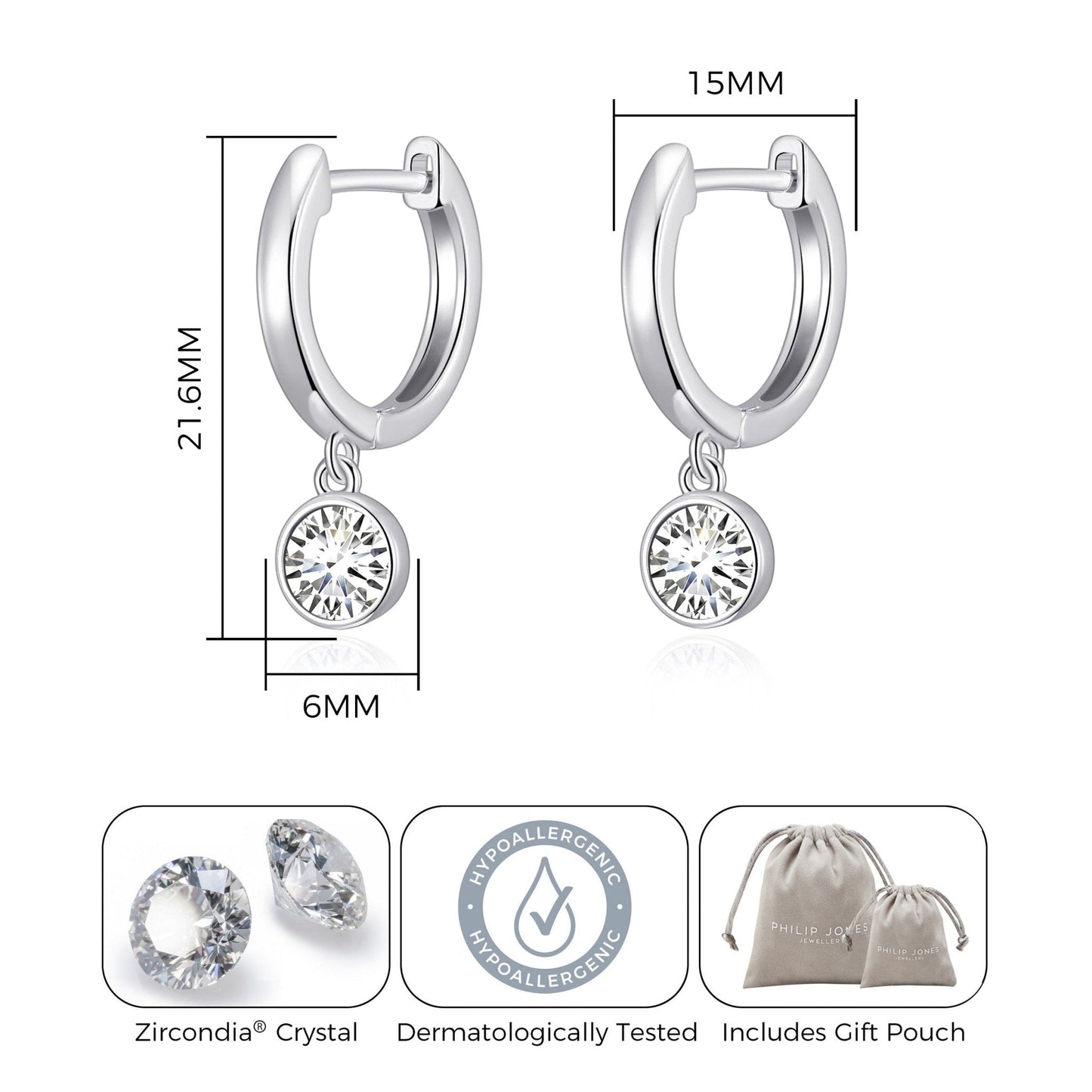 Crystal Hoop Earrings Created with Zircondia® Crystals