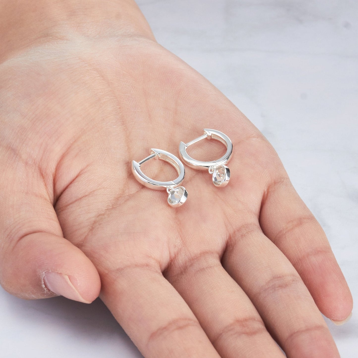 Crystal Hoop Earrings Created with Zircondia® Crystals