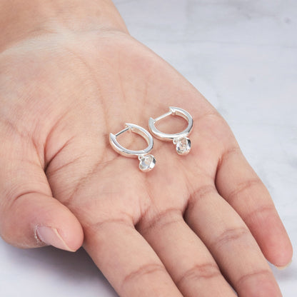 Crystal Hoop Earrings Created with Zircondia® Crystals