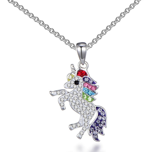 Crystal Unicorn Quote Necklace with Zircondia® Crystals