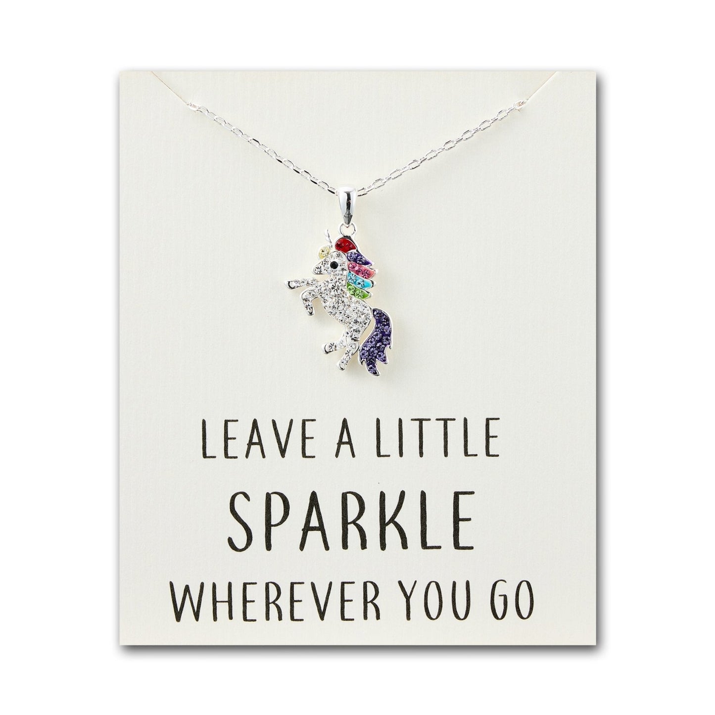 Crystal Unicorn Quote Necklace with Zircondia® Crystals