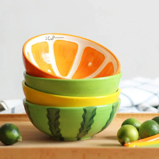 Cute Japanese Fruit Watermelon Ceramic Bowl and spoon Set