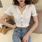 Retro V-neck Short Top Cardigan