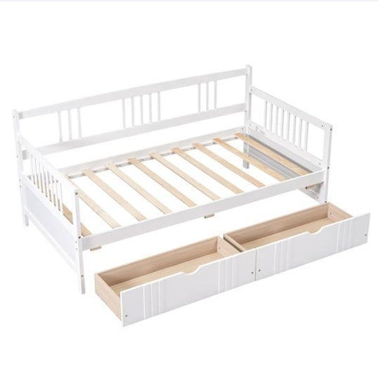 Double Sofa Bed Wooden With Drawers