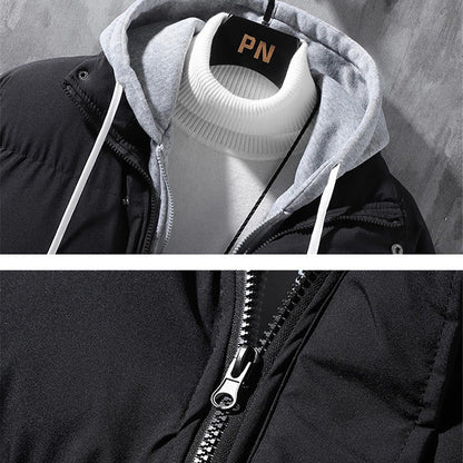 Mens Hooded Jacket Windproof Thickened