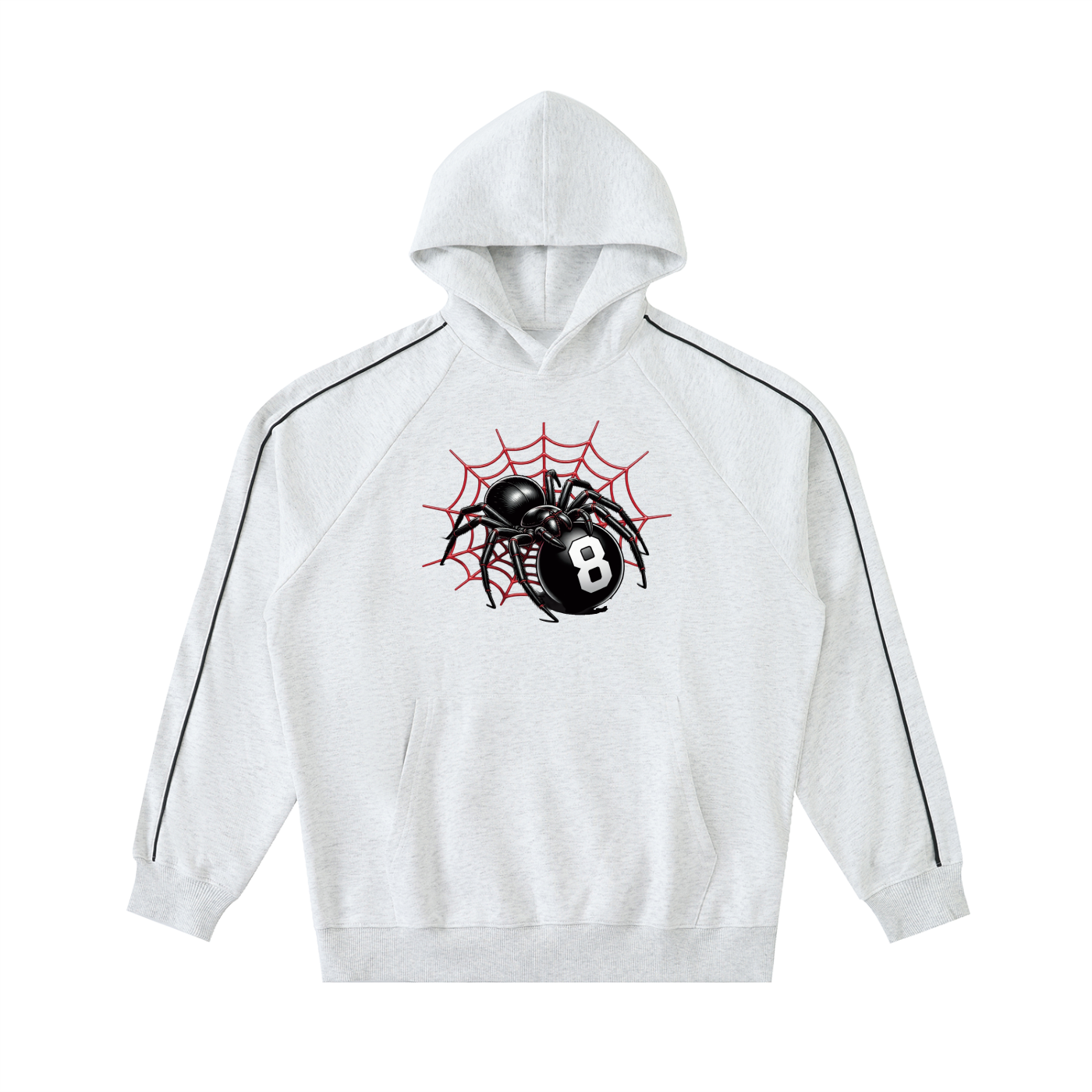 Contrast Piping Raglan Hoodie | Spiderweb