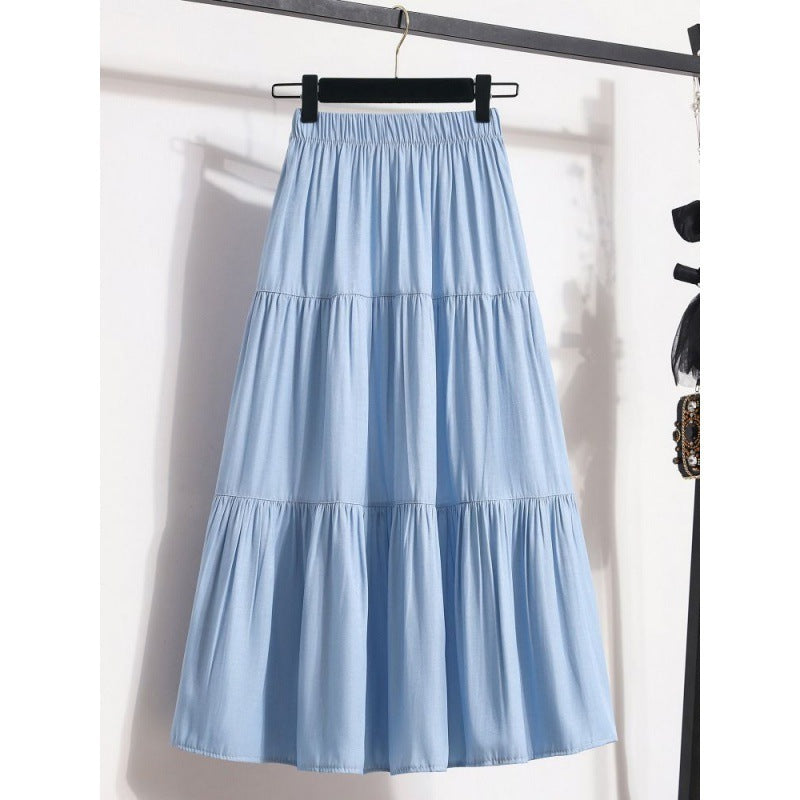 Silk Denim Skirt For Women