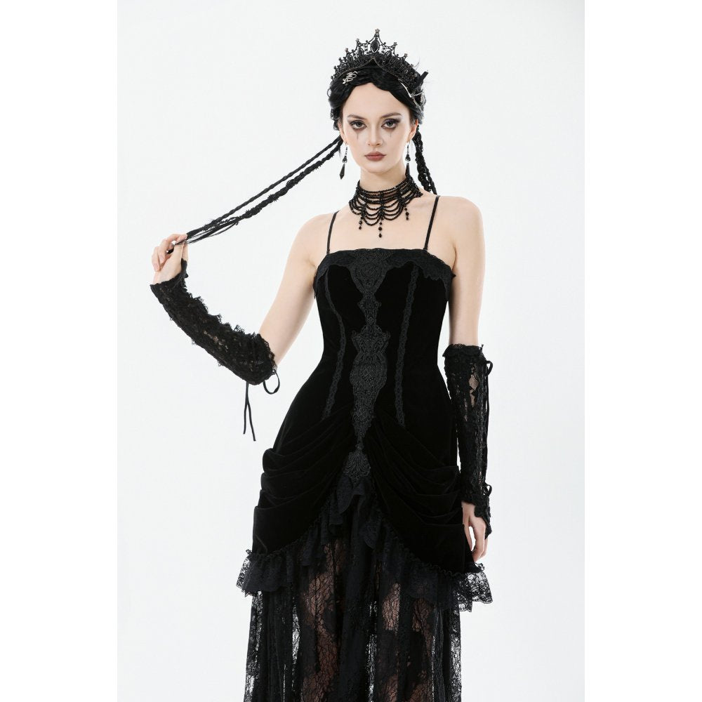 Robe longue en velours et dentelle « Vampiress Royal » Dark in Love