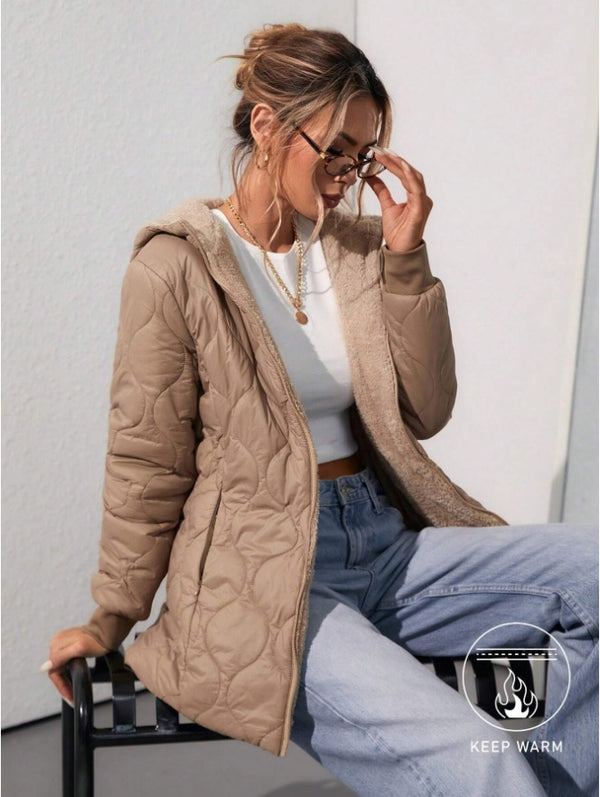 Aveloria Affinna Quilted Loose Hooded Padded Coat