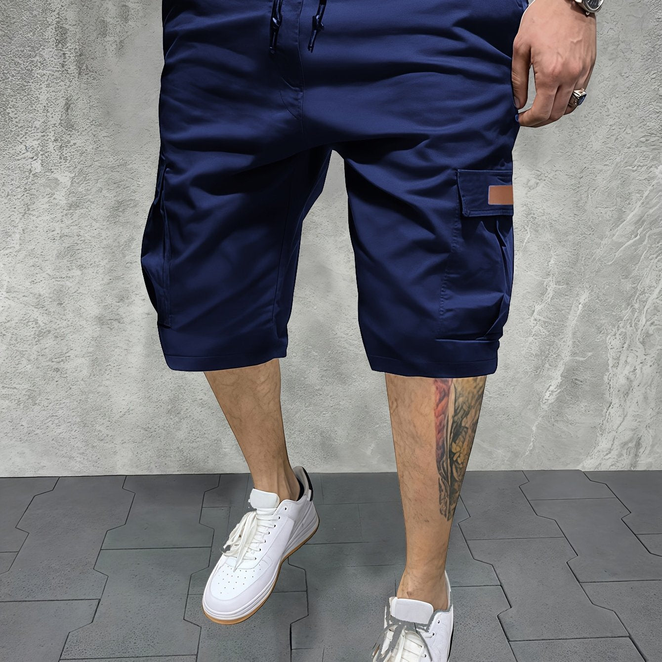 Pantalon de Travail d'Été pour Hommes Multi-Poches Polyester Non Extensible Shorts