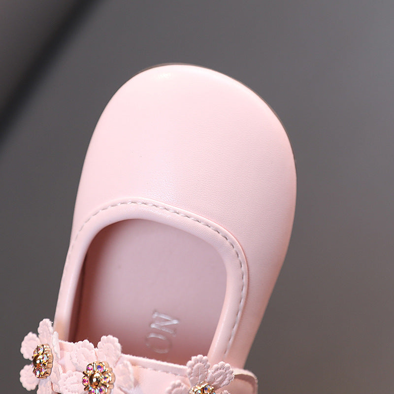 Girls Flower Soft Bottom Shoes