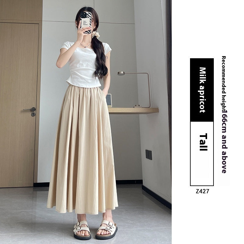 Summer High Waist A- Line Slimming Pleated Dress