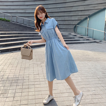 Thin Ice Silk Denim Dress Women's Summer