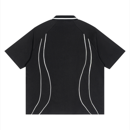 Waran Unisex Raglan Piping Polo Shirt