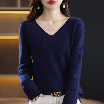 Women's Knitwear V-neck Pullover