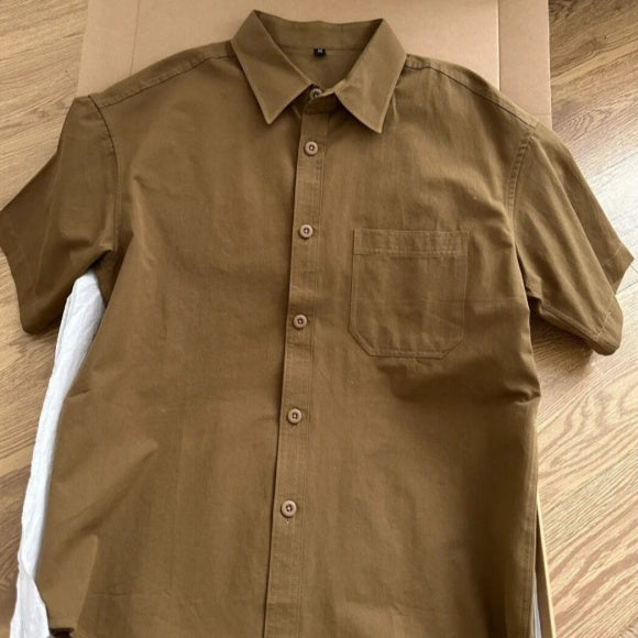 Men's Pure Cotton Workwear Short-Sleeve Shirt