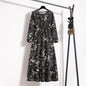 Womens Long-Sleeve Crew-Neck Base-Layer Waist-Cinching Slimming Dress