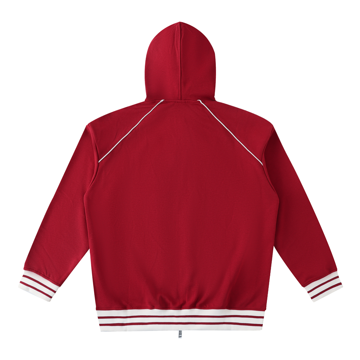 Striped Trim Zip-Up Hoodie 380GSM