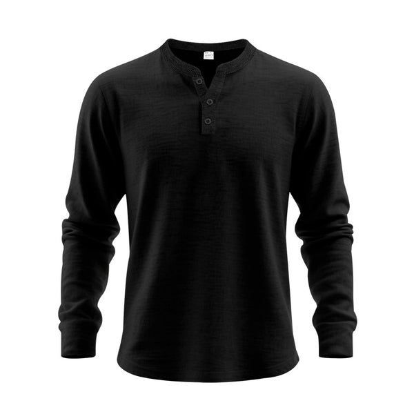 Chemise Henley ample à manches longues pour hommes