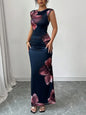 Floral Print Sleeveless Bodycon Maxi Dress