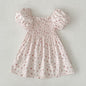 Girls' Short-sleeved Floral Dress
