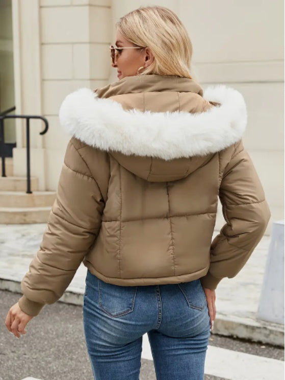 Women's Puffer Jacket With Faux