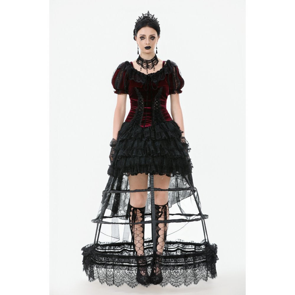Jupe cerceau gothique Dark in Love avec dentelle noire