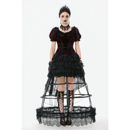 Jupe cerceau gothique Dark in Love avec dentelle noire