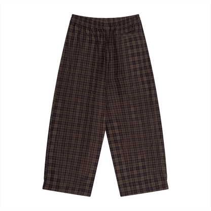 Unisex Plaid Wide Leg Pants 130GSM