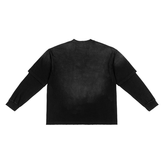 Sunfade Hand-Frayed Faux Two-Piece T-Shirt