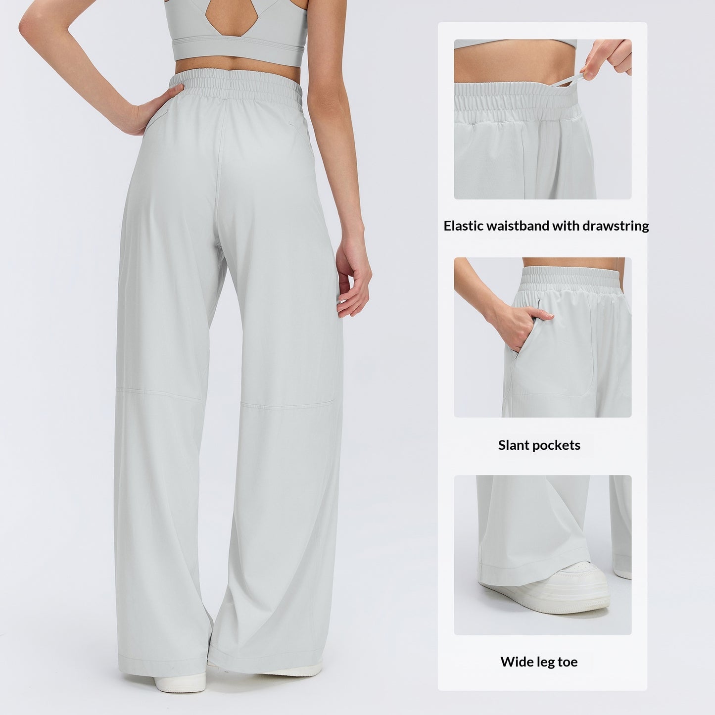 Drawstring Casual Wide-leg Pants