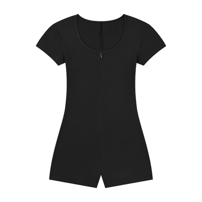 Women's Dual-Function Cape Tie-Waist Romper 250GSM