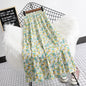 Summer New Plus Size High Waist Chiffon Big Swing Midi Dress