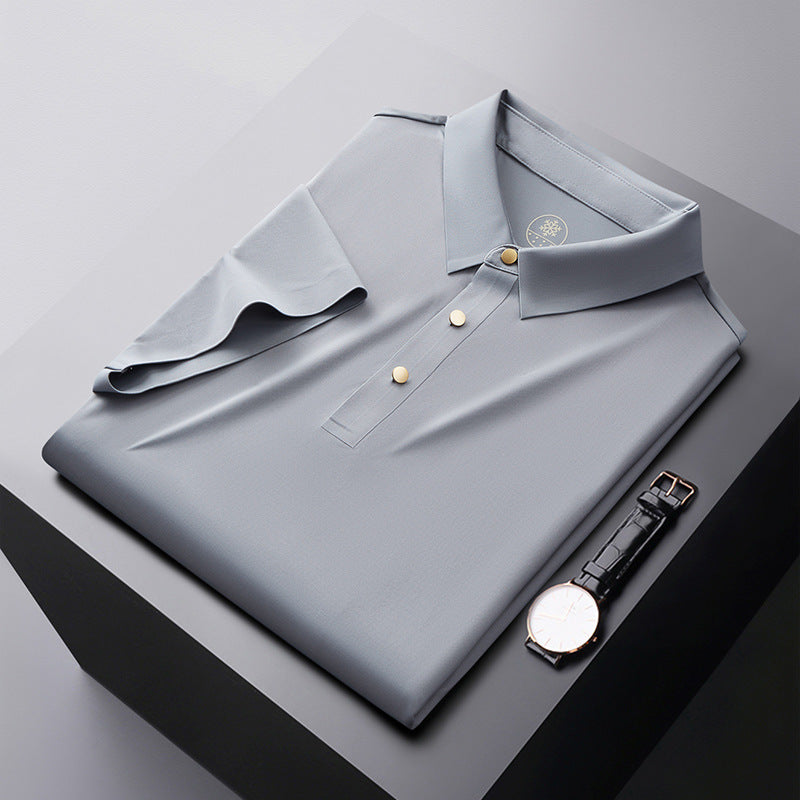 Seamless Adhesive Non-ironing Short-sleeved Polo Shirt