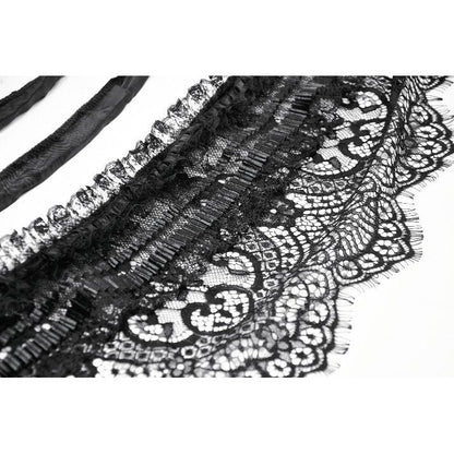 Jupe cerceau gothique Dark in Love avec dentelle noire