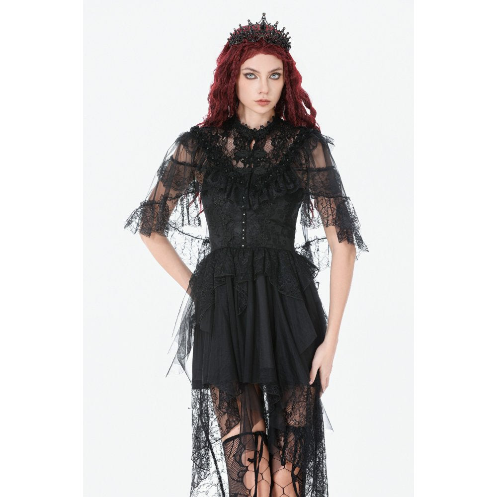Dark in Love Morwenna Capelet Gothique Volants Dentelle