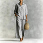 Women's Cotton And Linen Wide-leg Pants Suit