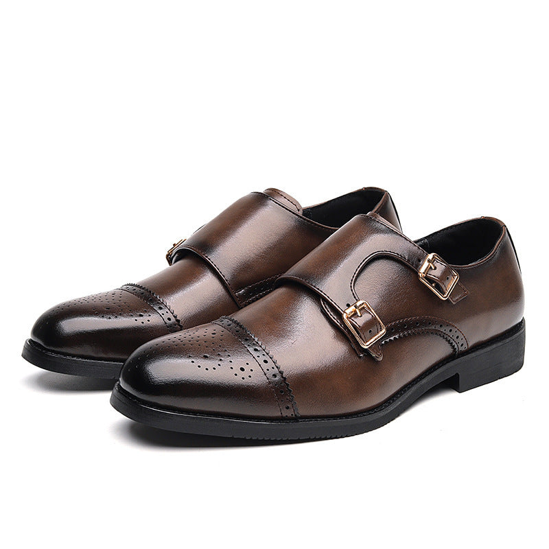 Chaussures en cuir basses Style britannique Tendance Affaires Formel Hommes Décontracté
