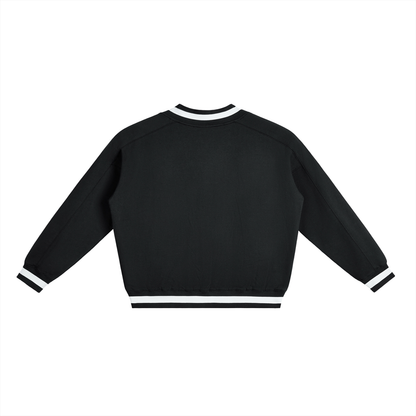Waran V-Neck Contrast Collar Boxy Sweatshirt 380GSM