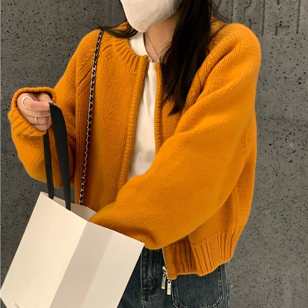 Womens Zipper Sweater Cardigan