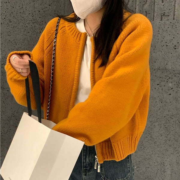 Womens Zipper Sweater Cardigan