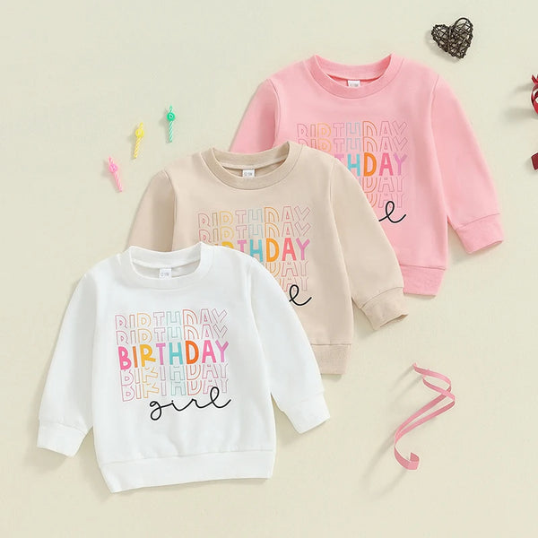 Girl's Birthday Letter Hoodie - Casual Versatile