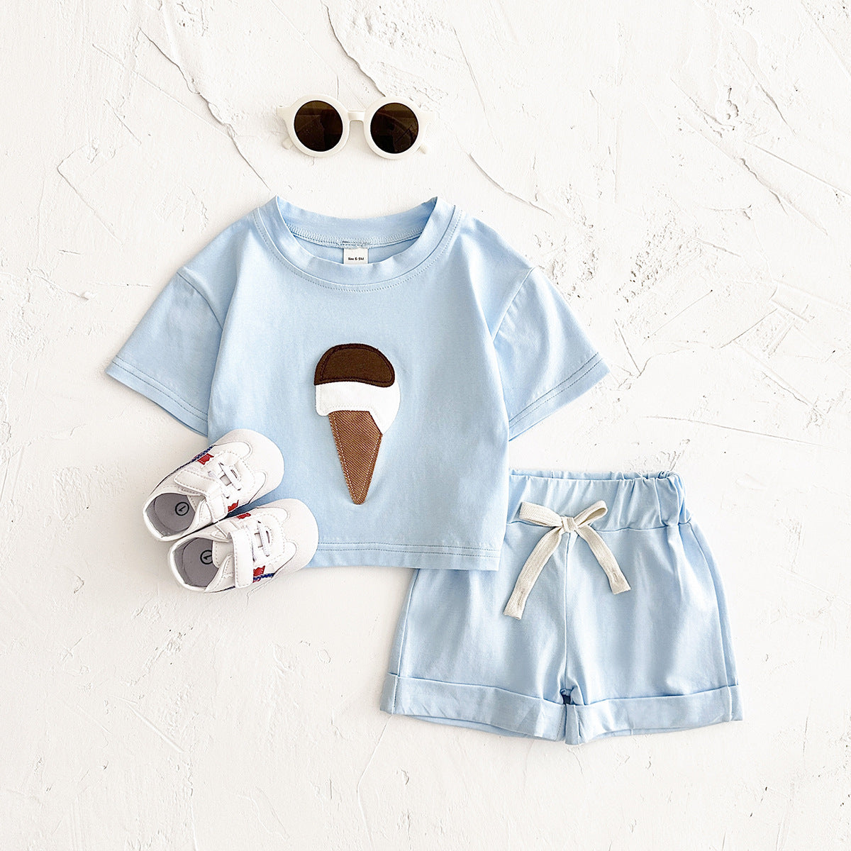 Baby Ice Cream Patch Short Sleeve Suit