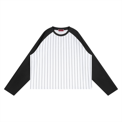 Unisex Striped Raglan Long Sleeve T-Shirt