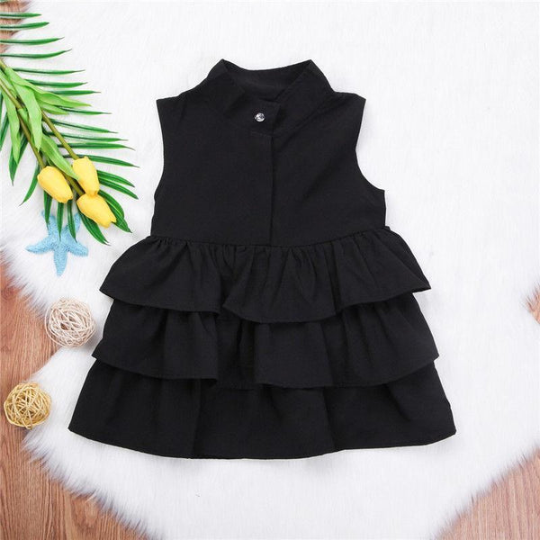 Robe sans manches unie simple pour petites et moyennes filles